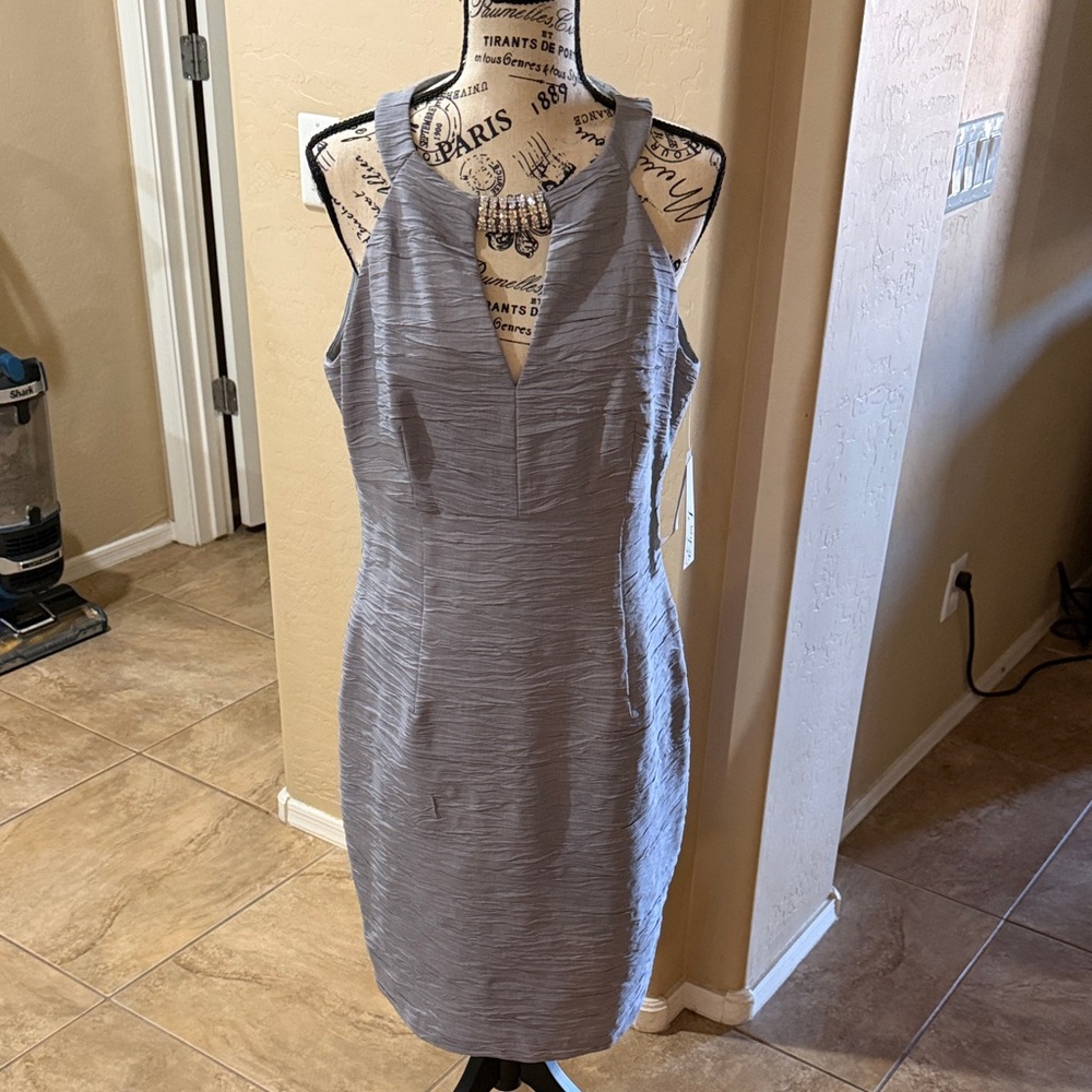 Chic Sleeveless Gray Mini Dress